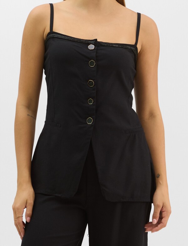 Conjunto Monocromático De Algodón & Lino NEGRO