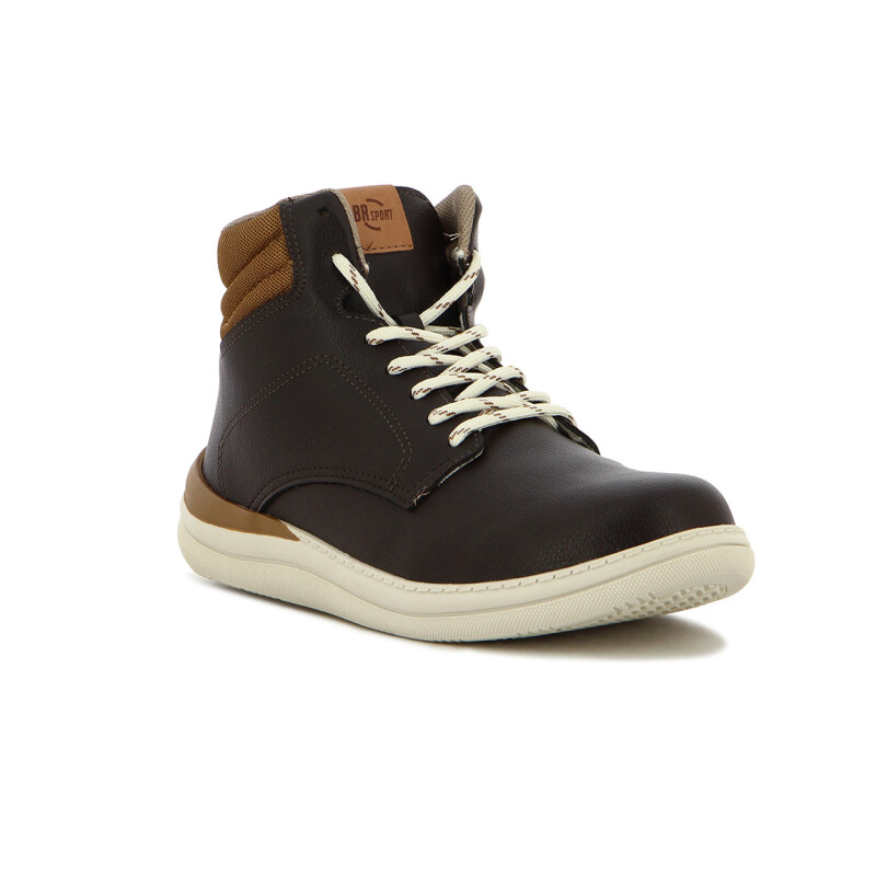 Br Sport Botin Casual Acordonado Cafe-caramelo