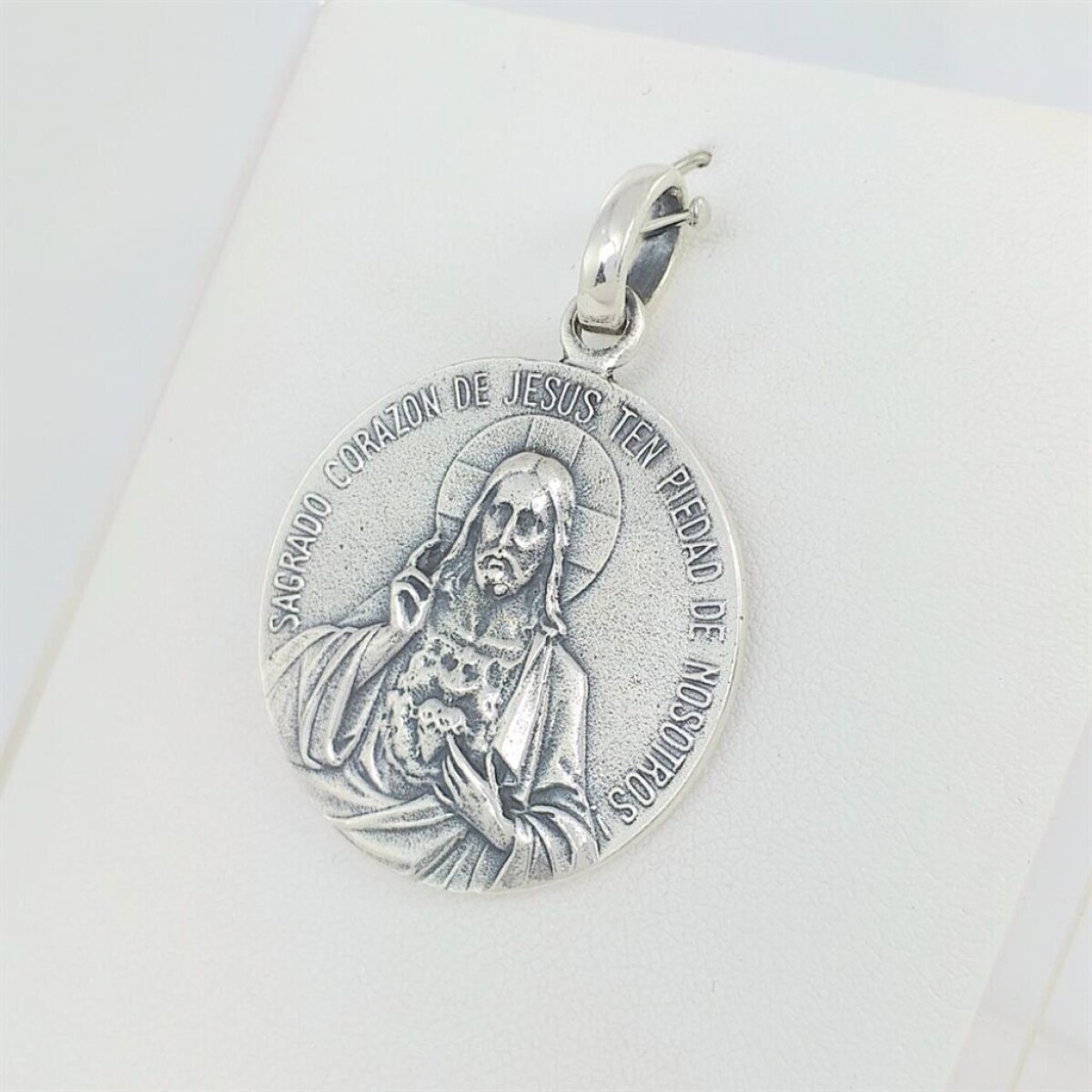 Medalla Religiosa de Plata 925 Escapulario - Diámetro 2.5 cm 