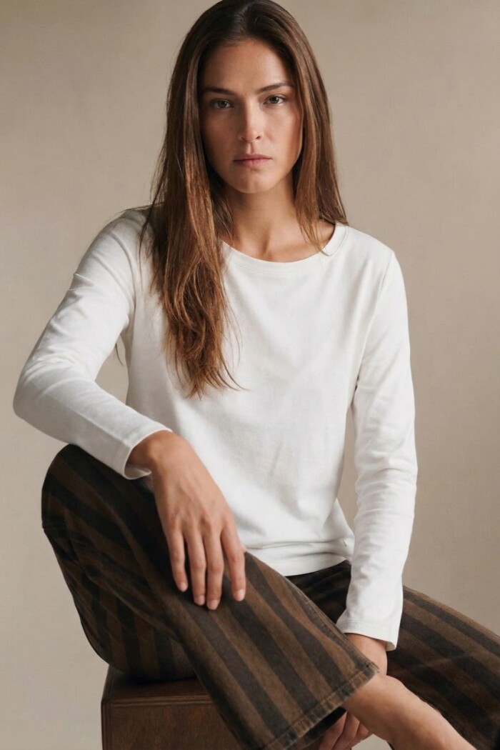 Remera Algodón Elastano Nácar