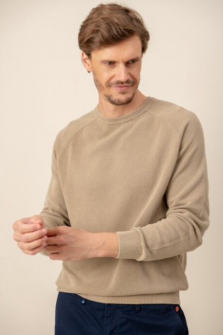 Sweater round neck Beige