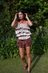 Rosette Linen Shorts Chocolate