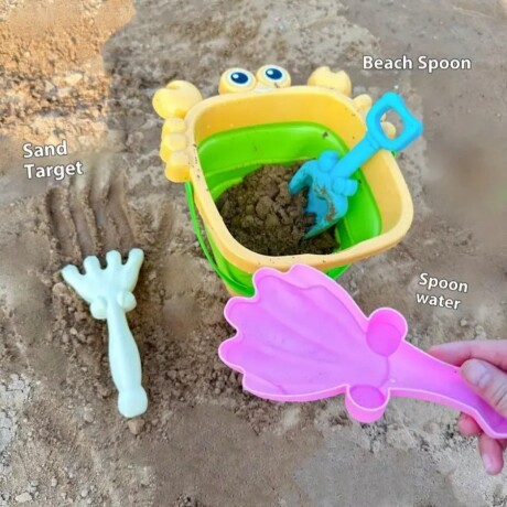 Balde De Playa Plegable 2408W Cangrejo Con 3 Accesorios Ub 001