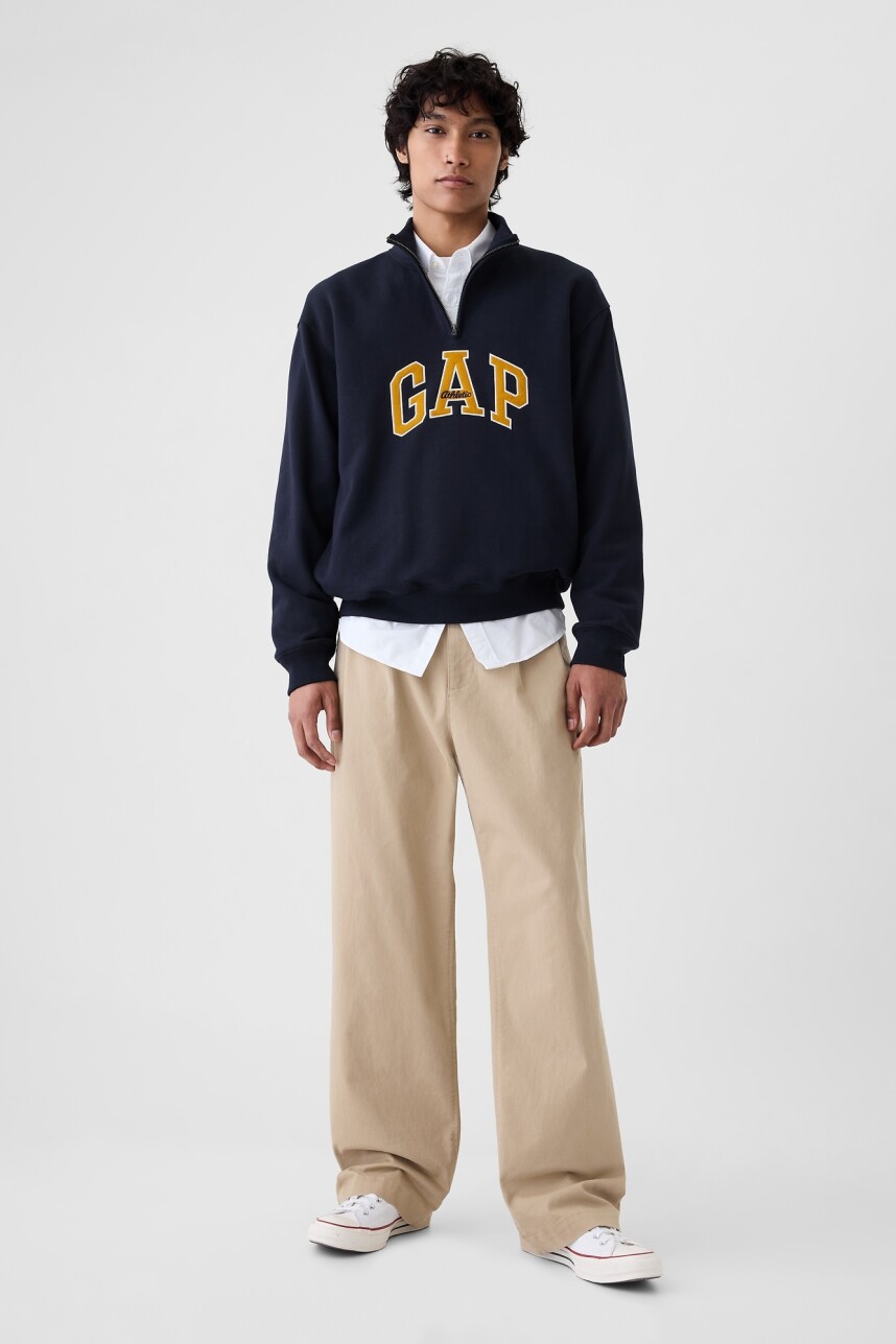 Buzo Deportivo Medio Cierre Logo Gap Hombre Navy Uniform