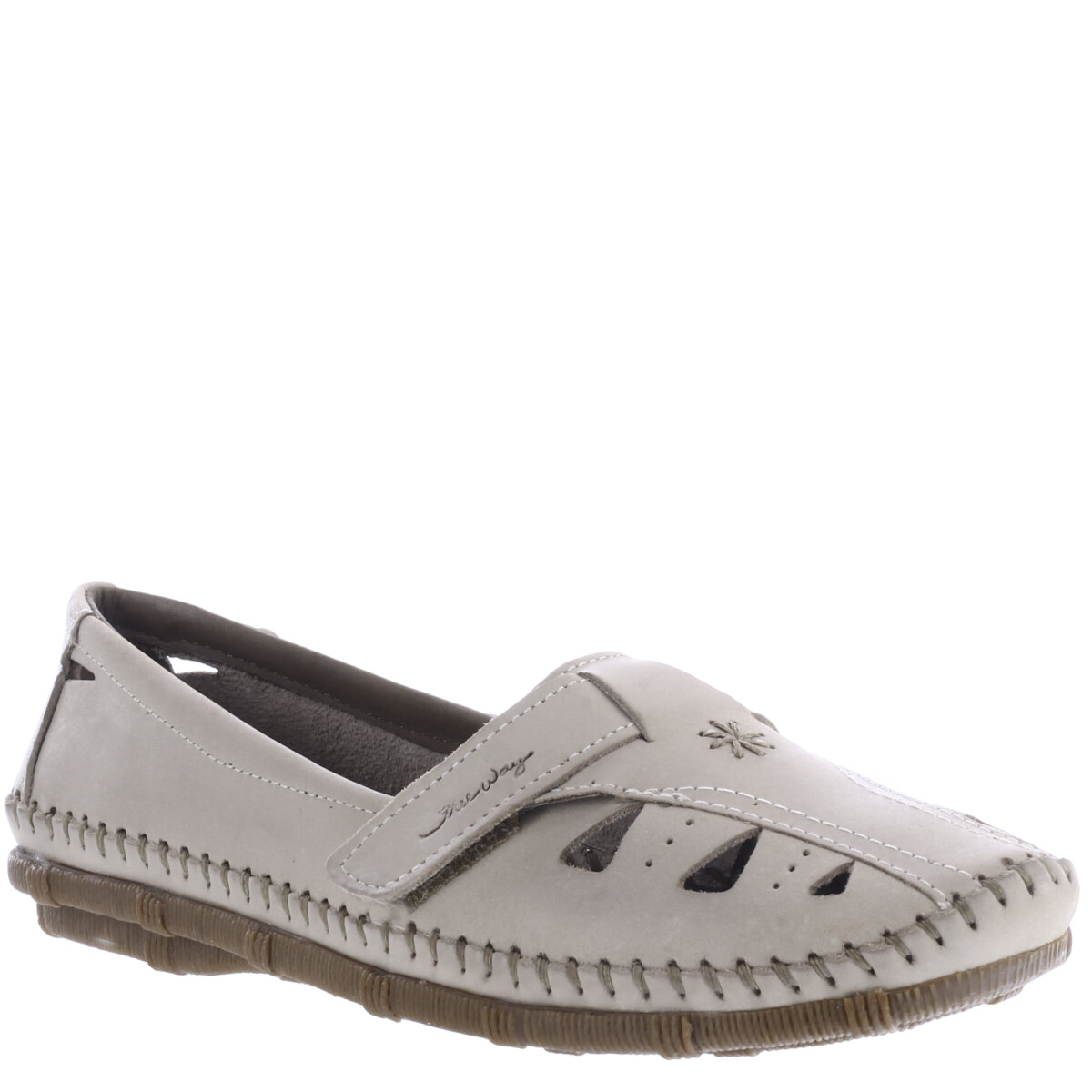 Zapato de Mujer Freeway Casual c/Velcro - Beige Natural 