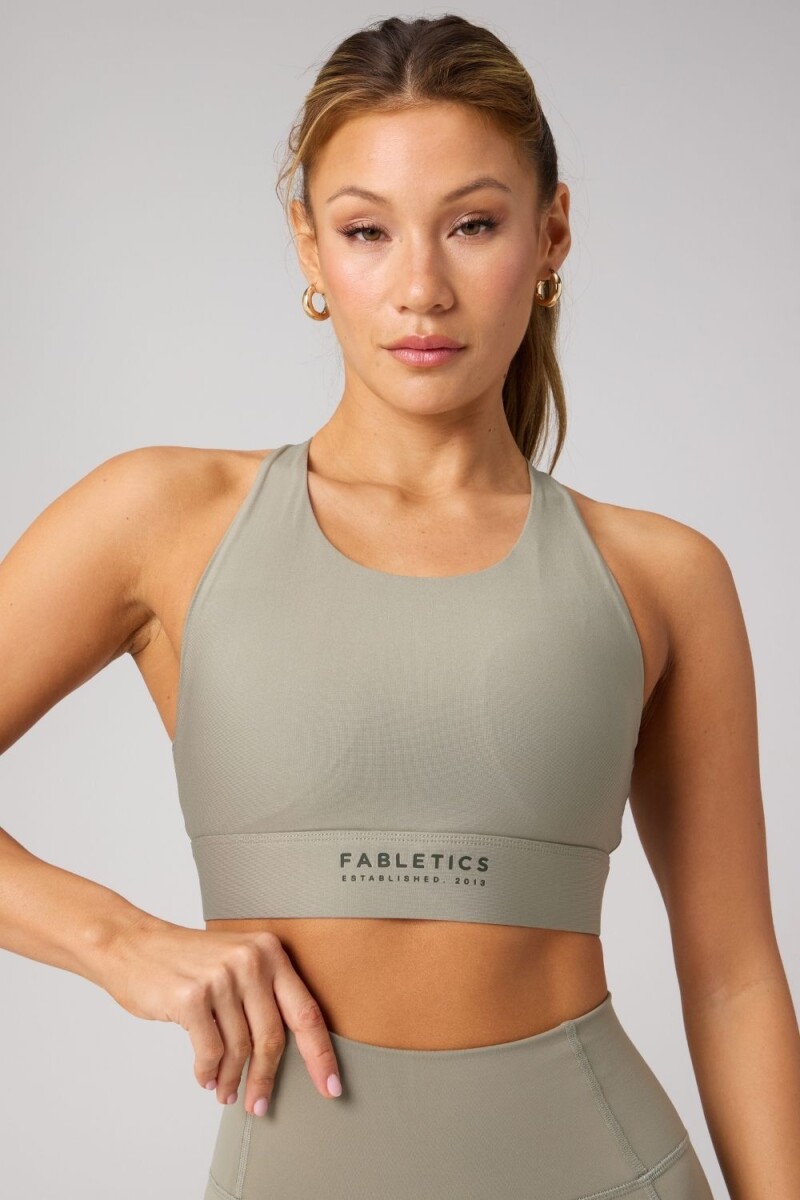 Top No-Bounce High Impact Sports Bra Mujer - Seagrass/Dark Olive 