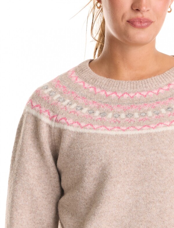Buzo Lana Fairisle BEIGE/MULTI