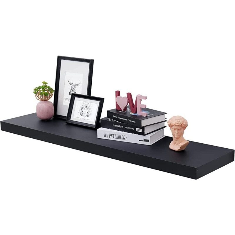 Estantes Flotantes Repisa Ménsula Invisible Melamina60x20x18 Negro