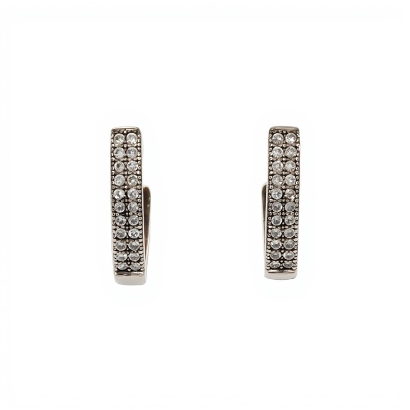 Caravanas Aros-Plata 925-Piedra Zirconia-CA3000 conpiedra