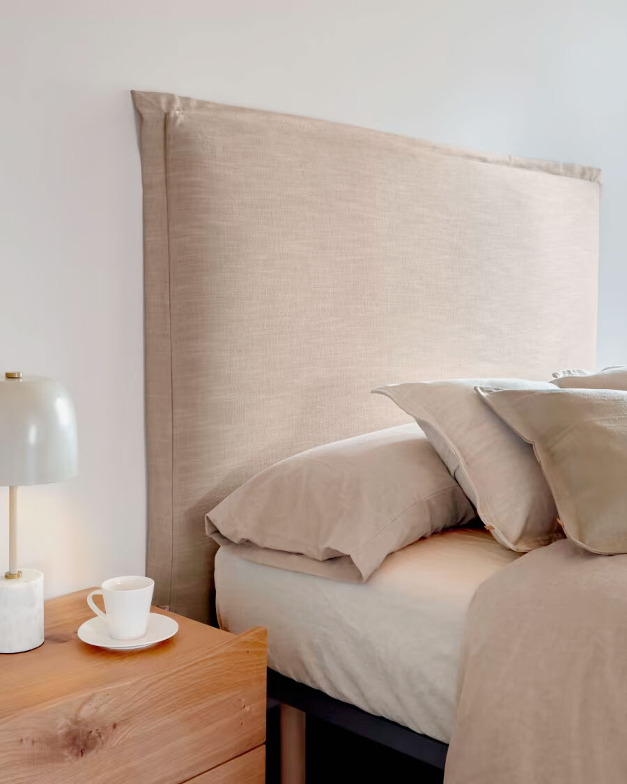 Cabecero desenfundable Tanit de lino beige para cama de 160 cm