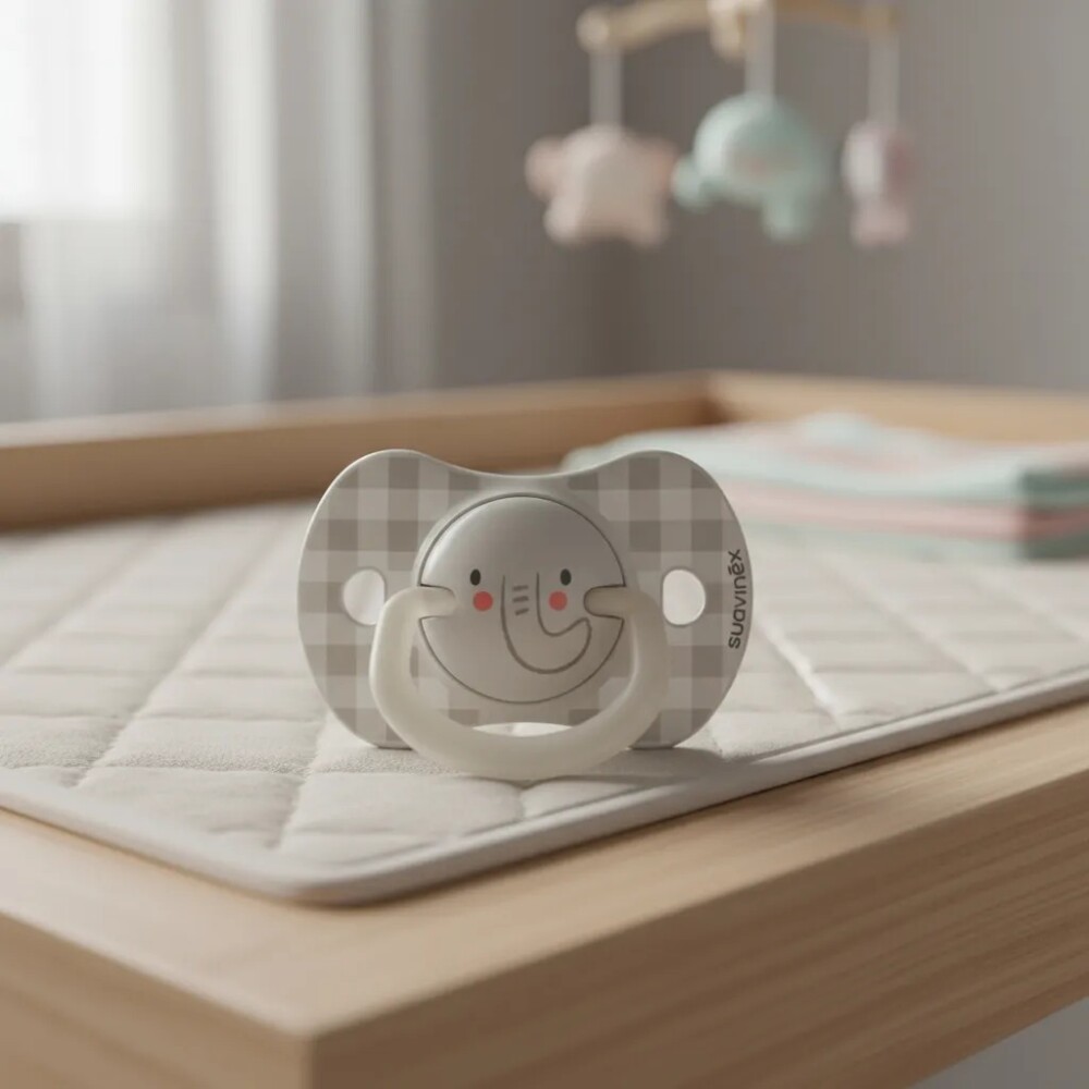 Set x2 chupete fisiológico Suavinex 6 a 18M - Nocturnos Gris Nocturnos