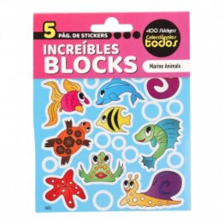 Stickers en Block de 5 Hojas Animales Marinos