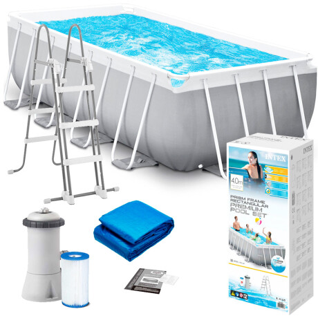 Piscina Intex Estructural 8418 L 400x200 Rectangular Gris claro