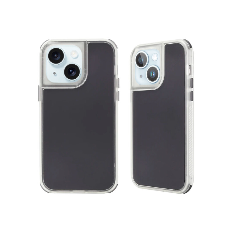 Protector iPhone 15 rígido transparente color negro Protector Iphone 15 Rígido Transparente Color Negro
