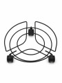 SOPORTE DE METAL CON RUEDAS NEGRO