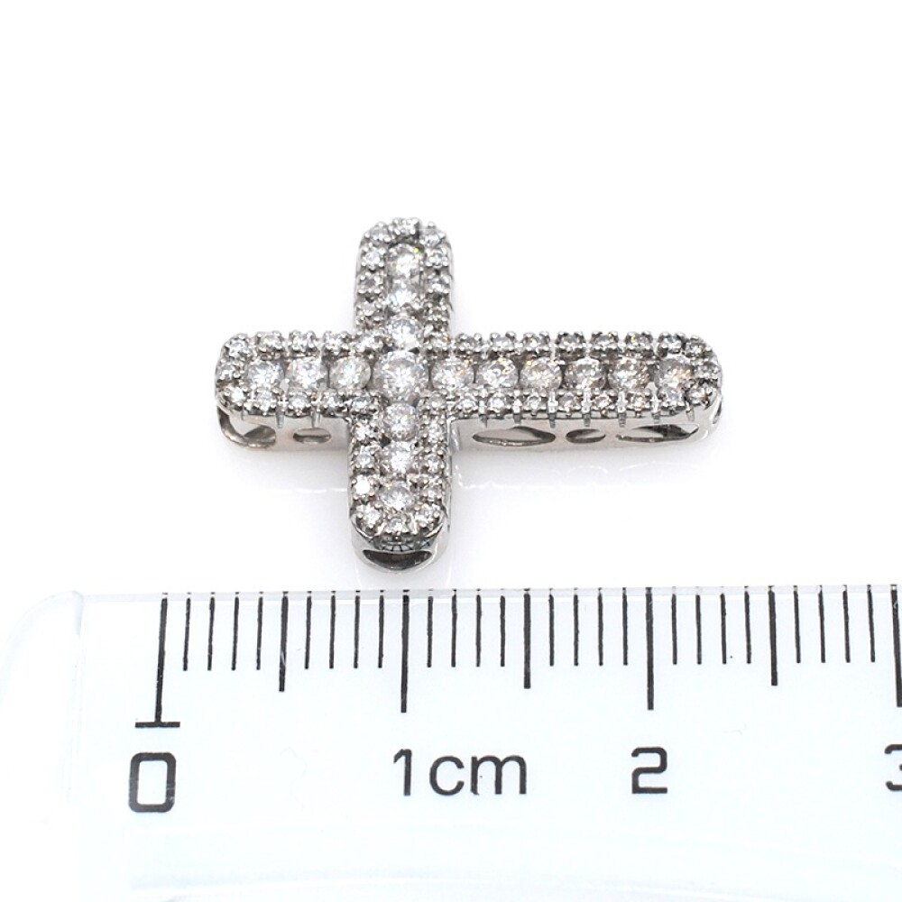 Cruz en oro 18k blanco y brillantes Cruz en oro 18k blanco y brillantes