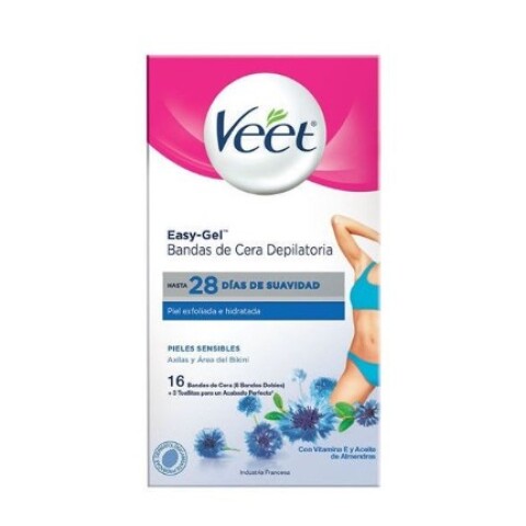 Veet x16 bandas de cera depilatoria axilas y área del bikini Veet x16 bandas de cera depilatoria axilas y área del bikini