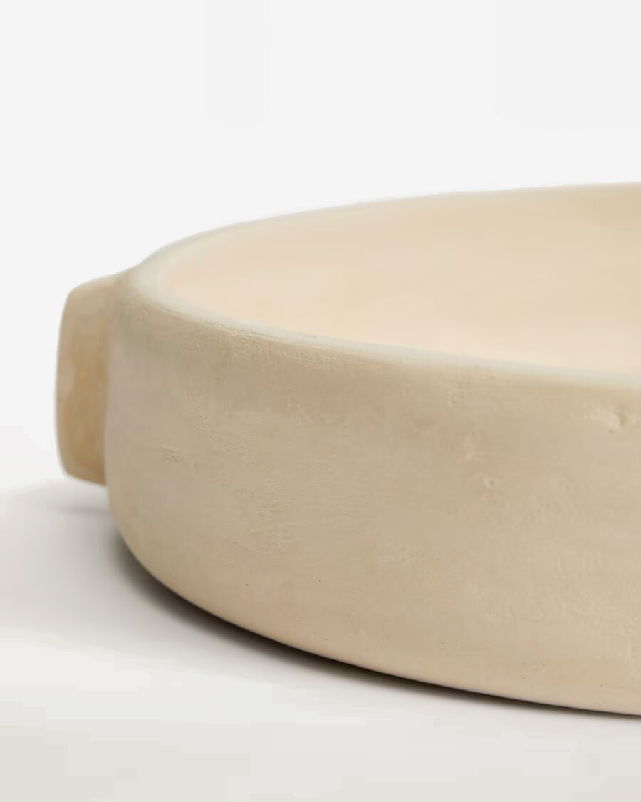 Centro de mesa Mireni de papel maché beige Ø 31 cm Centro de mesa Mireni de papel maché beige Ø 31 cm