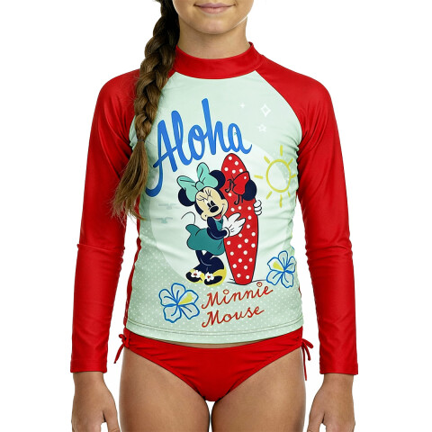 Remera UV Infantil Varios Talles Minnie Rojo