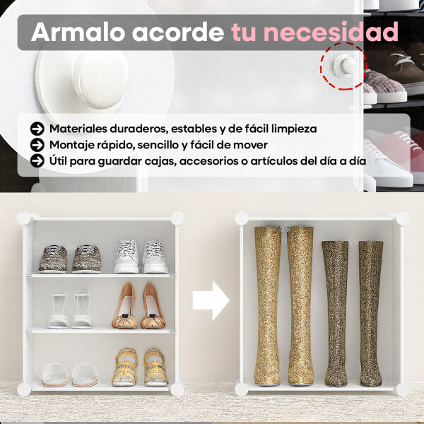 Zapatera Organizador Ropero Estanteria Con Puertas Zapatos Imback PLC001 Blanco Zapatera Organizador Ropero Estanteria Con Puertas Zapatos Imback PLC001 Blanco