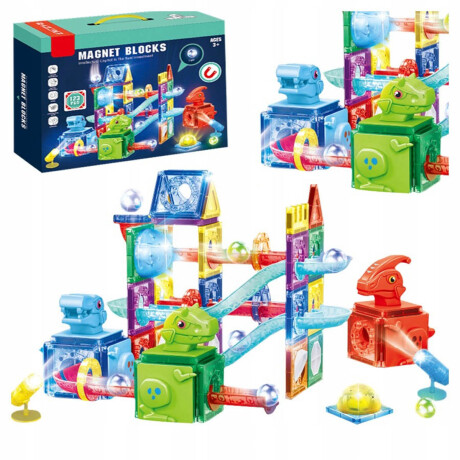 Juego Bloques Magneticos Dinosaurios C/luz 123pcs Juego Bloques Magneticos Dinosaurios C/luz 123pcs