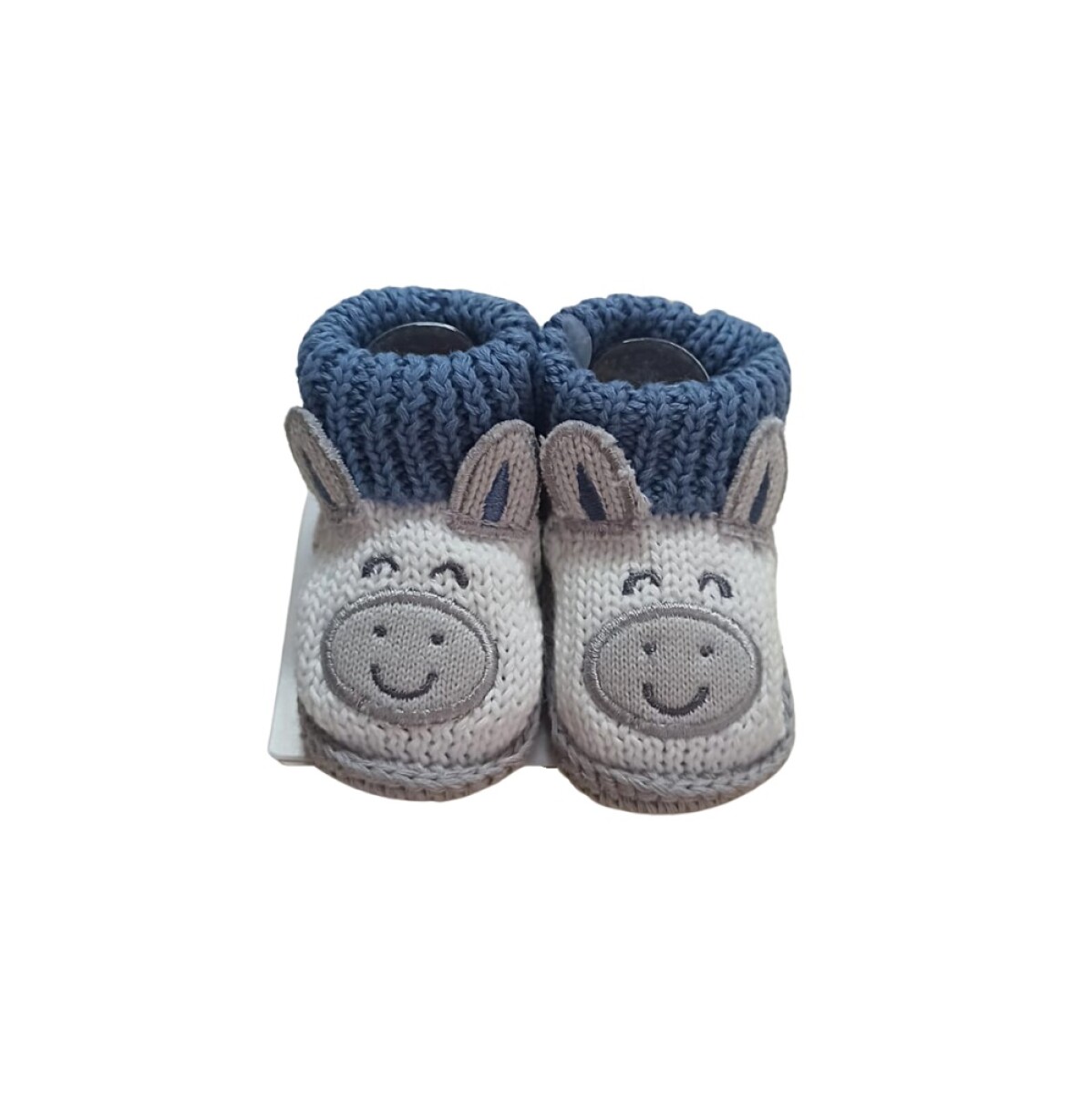 Escarpines Crochet Gris C/azul 
