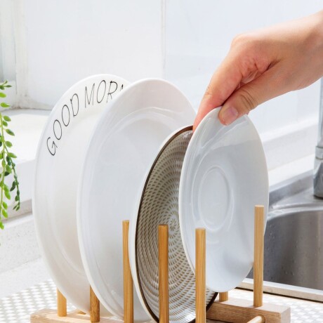 Escurridor De 4 Platos Madera Bambú 17cm x 12cm x 9cm Escurridor De 4 Platos Madera Bambú 17cm x 12cm x 9cm