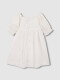 Vestido De Openwork Engomado Blanco Roto