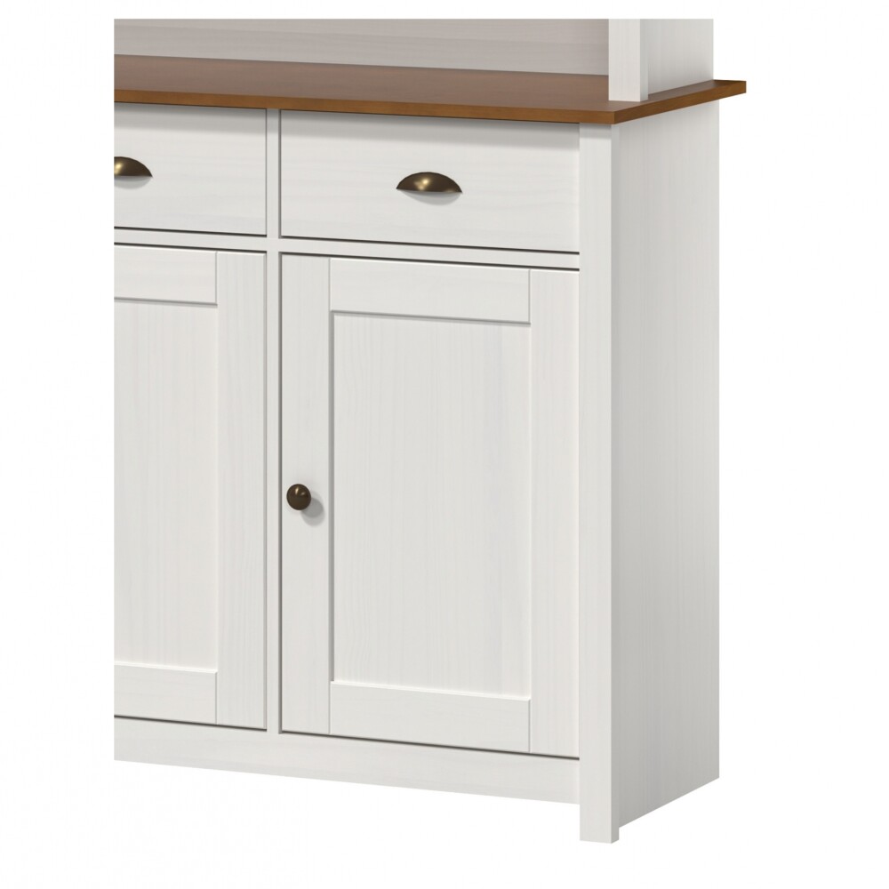 Cristalero - 5 Puertas - 3 Cajones - Línea Colonial Blanco/Freijo