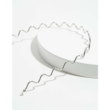 Vincha Rígida Ondulada Plateado