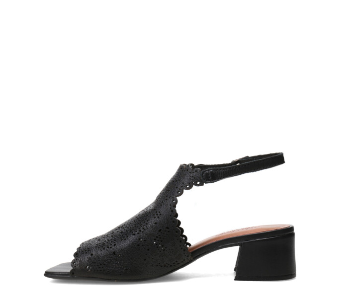 Sandalias de Mujer Bottero Cuero Calado Negro