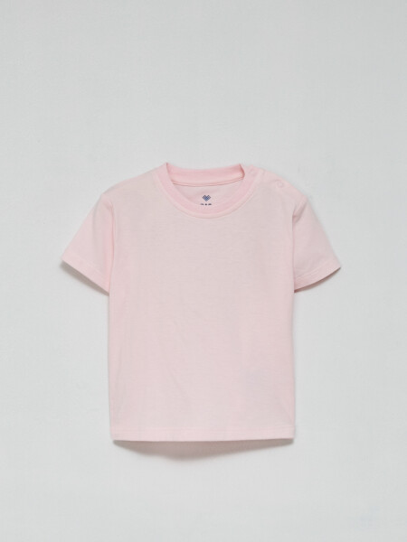 Camiseta manga corta básica Rosa