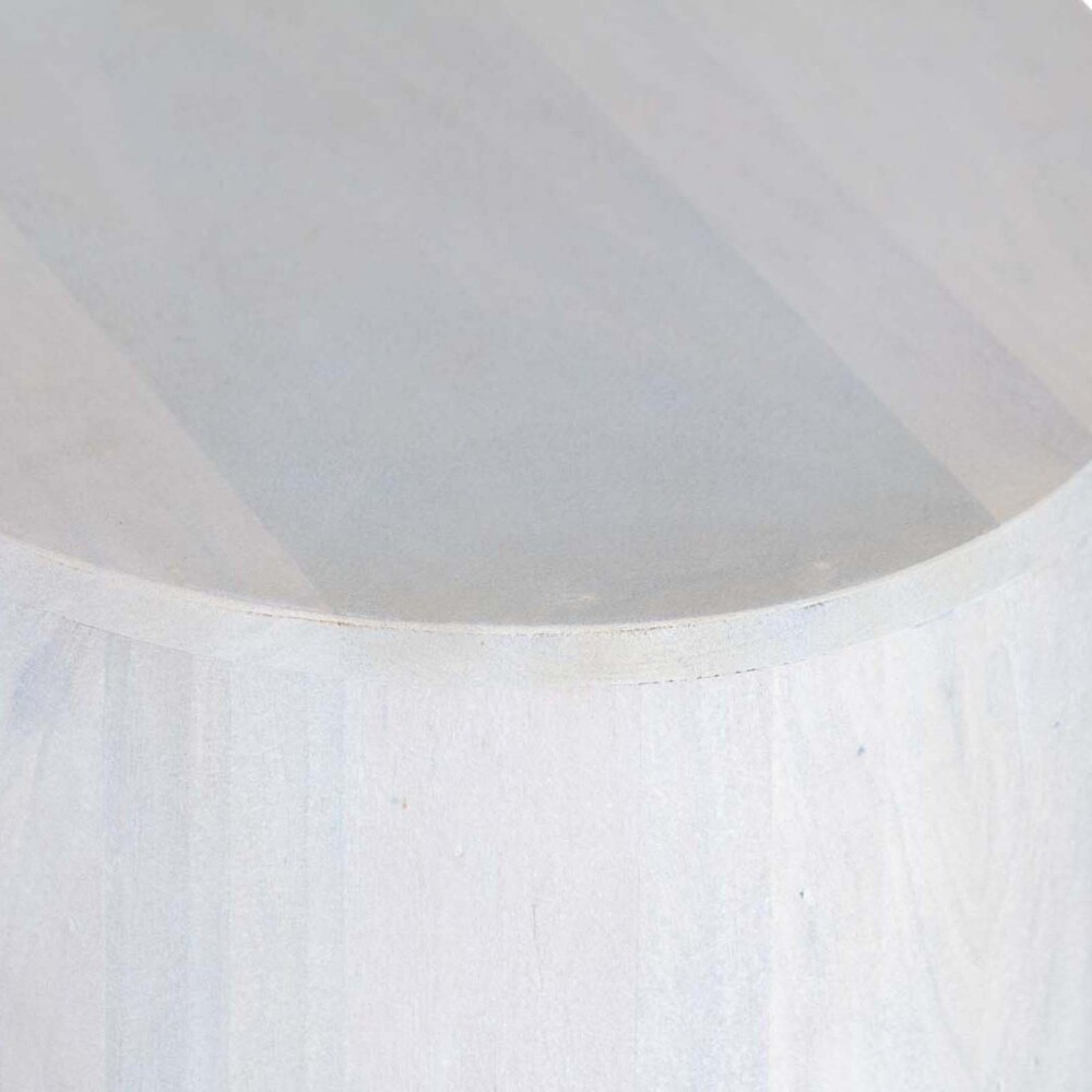 MESA AUXILIAR MADERA BLANCO OVAL