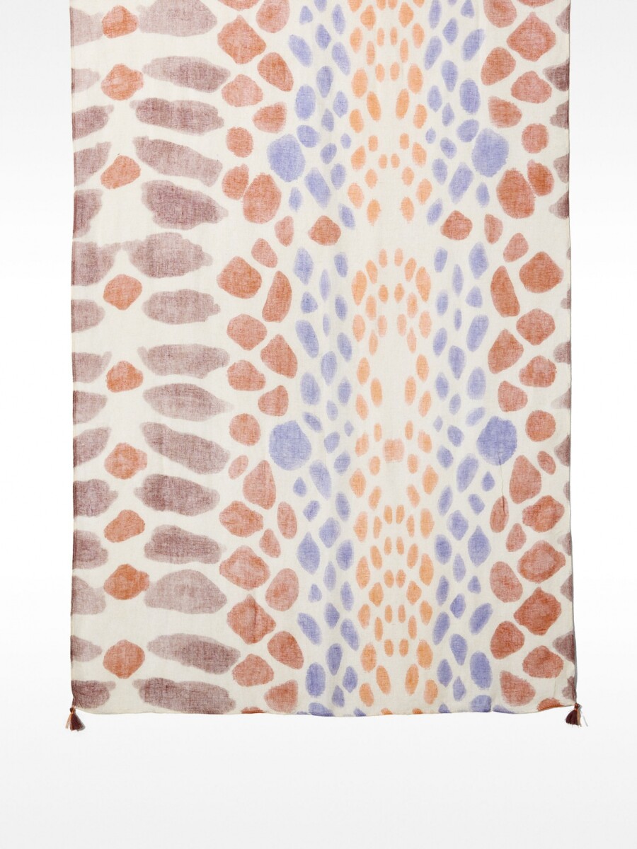Pañuelo Estampado De Mezcla De Lino multicolor