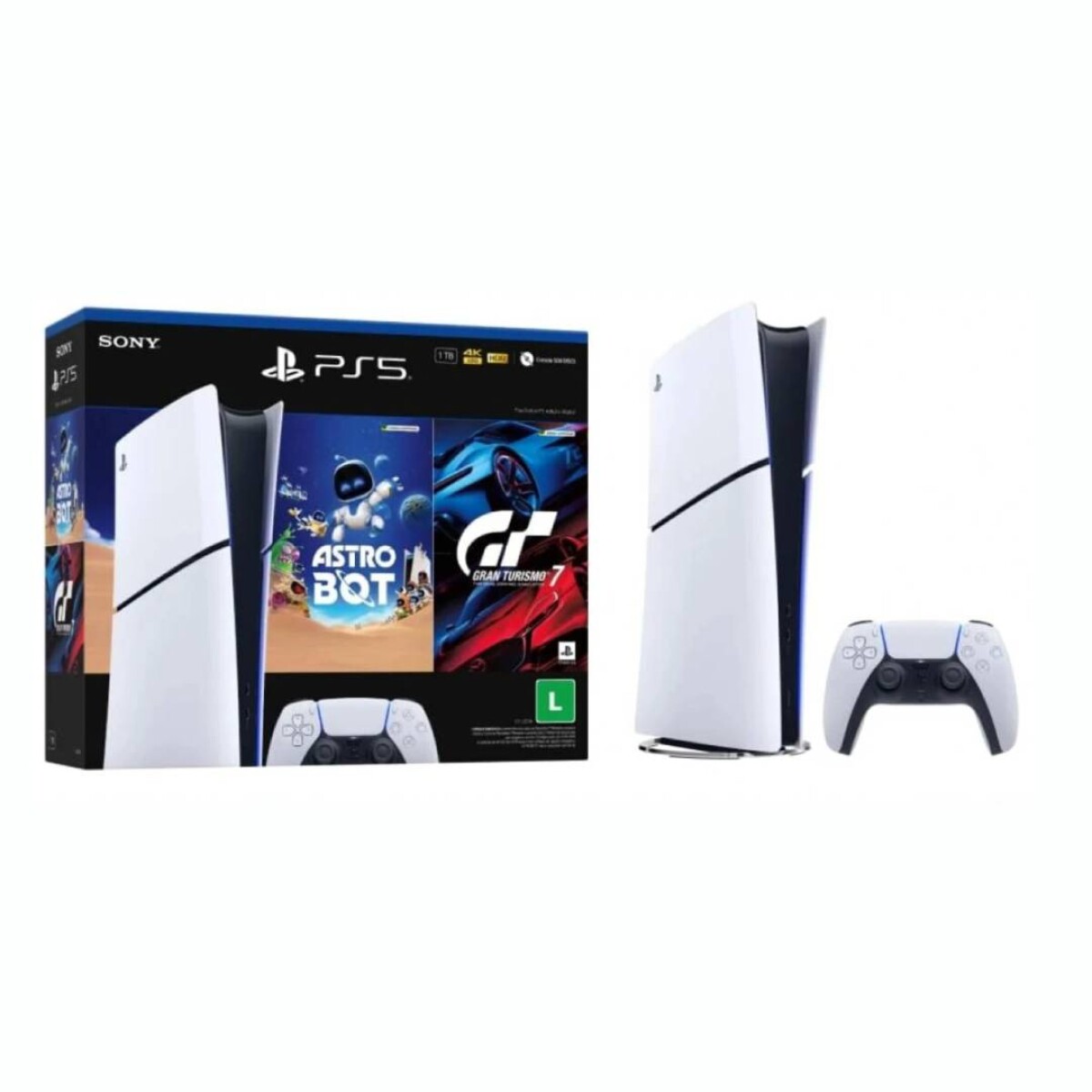 Consola PlayStation 5 Digital Slim 16gb 1tb Astro Bot + Gran Turismo 7 - Blanco/Negro 
