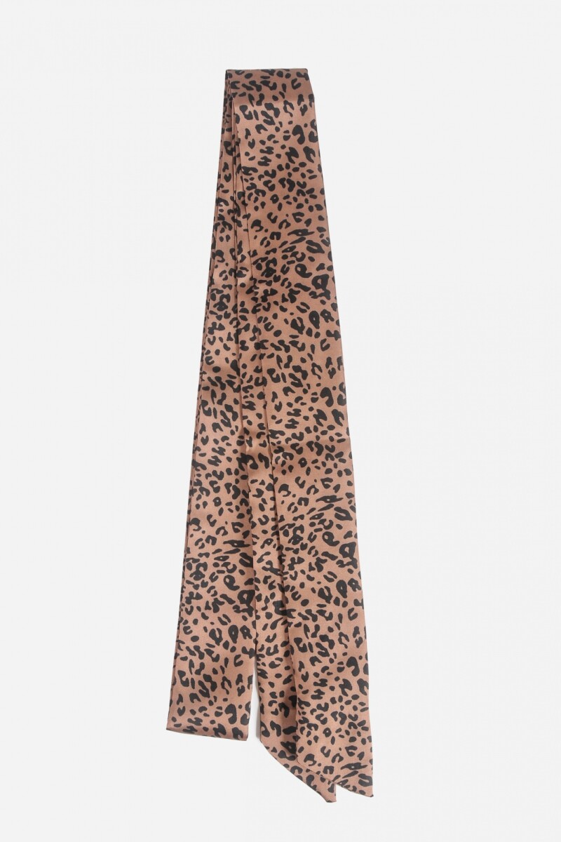 Pañuelo corbatín animal print marrón