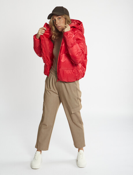 Campera puffer rojo