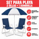 Set x2 Silla Alta Conforto Sannet + Sombrilla AZUL
