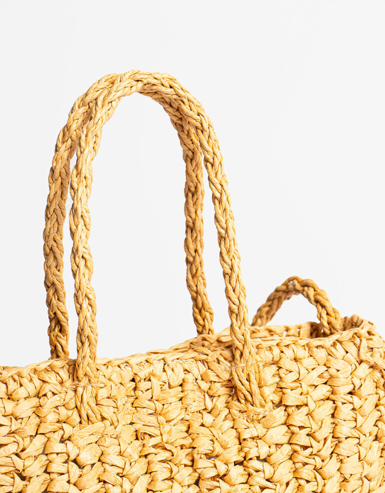Complemento Marroquinería Basicos Cartera Efecto Rafia - Marron Beige