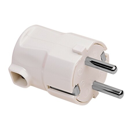 Ficha Schuko 2 Patas + Tierra Salida Lateral 16A Blanca Contactum Conatel Ficha Schuko 2 Patas + Tierra Salida Lateral 16A Blanca Contactum Conatel