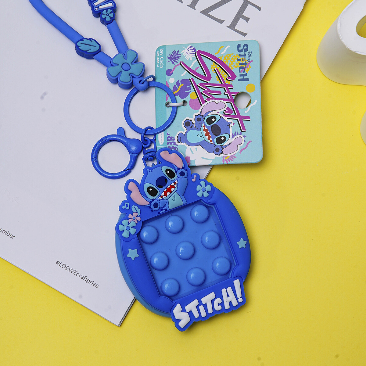 Llavero Infantil POP IT Stitch con Enganche 7 x 9 cm 