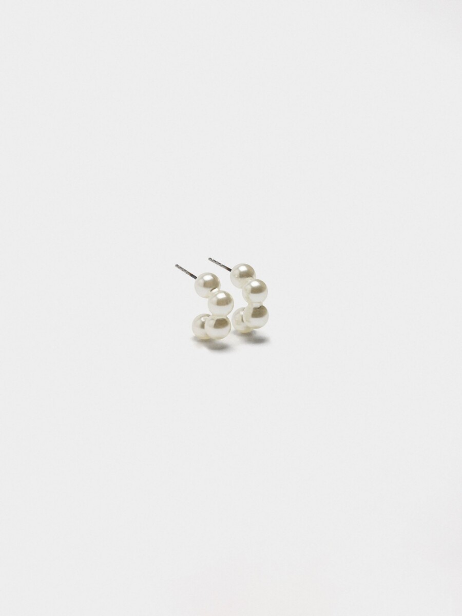Aros Abiertos Con Perlas blanco