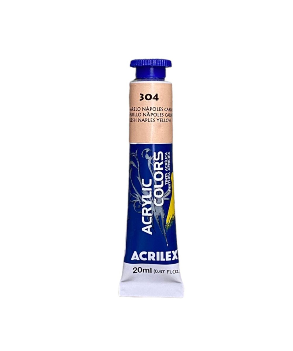 Pintura Acrílica para Lienzo Acrilex 20ml (Tonos Amarillos) - 304 Amarillo Nápoles Carne 