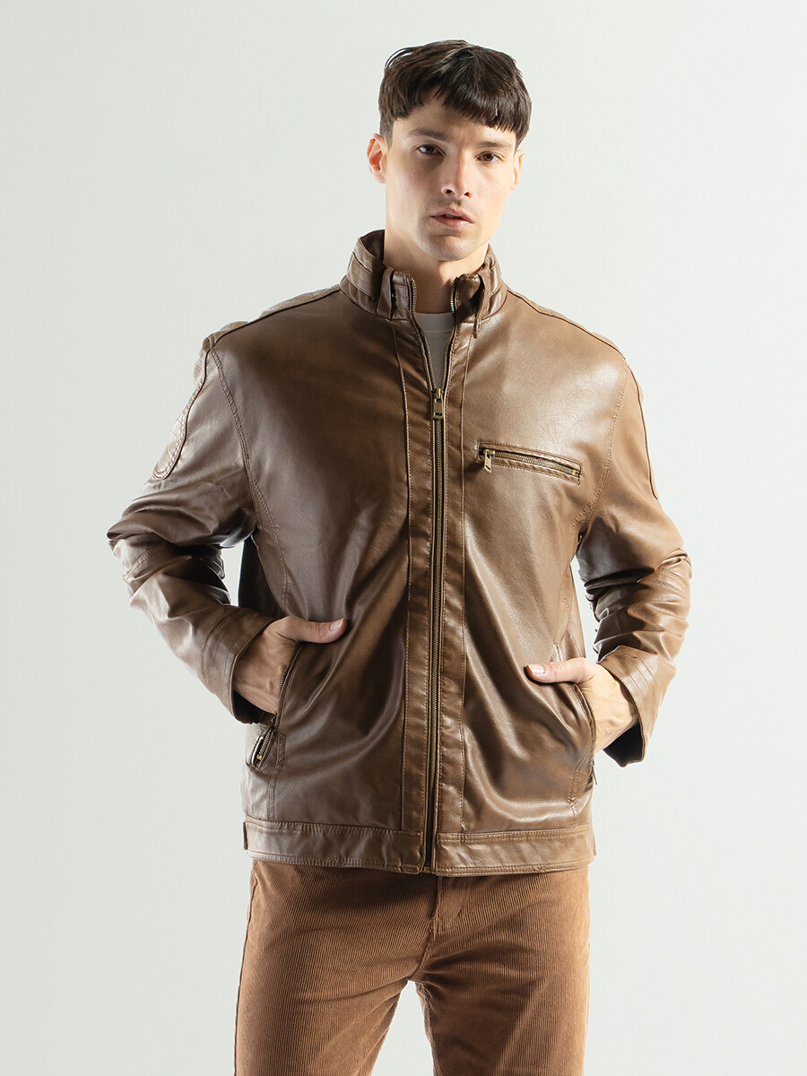 Campera de Cuero Ecológico - Marron 