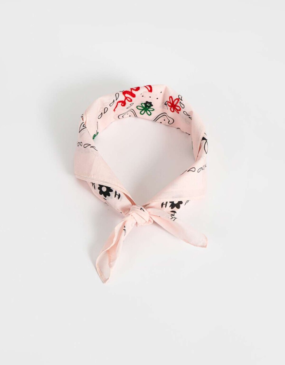 Pañuelo Paisley Florcitas - Rosa Claro 