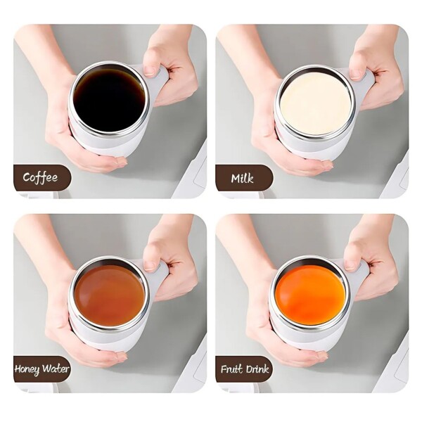 Taza Batidor Automatico Pilas Cafe Te Revolvedora Termica Ax Variante Color Marron