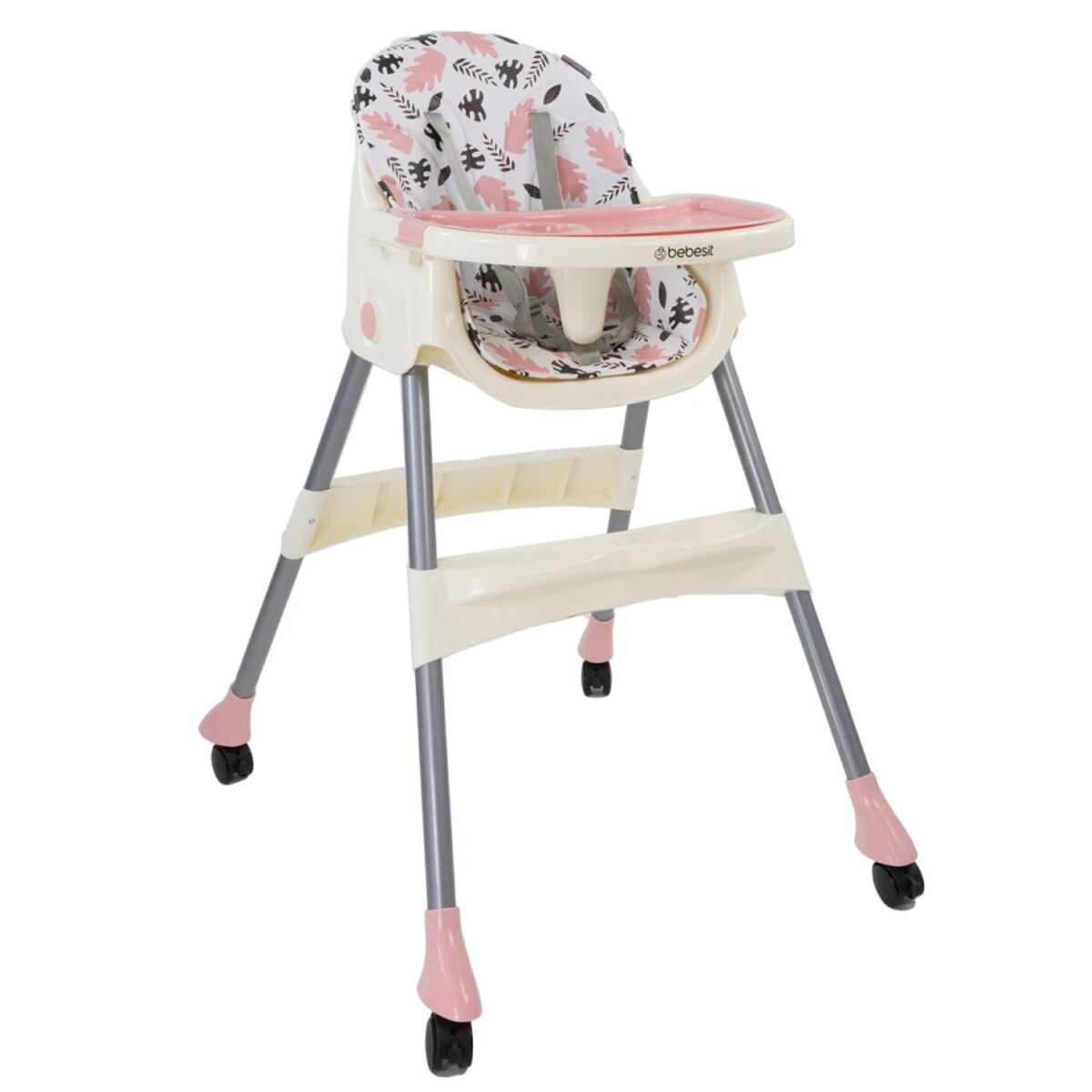 Silla de Comer para Bebes Bebesit Steps con Bandeja 2 en 1 - Rosa 