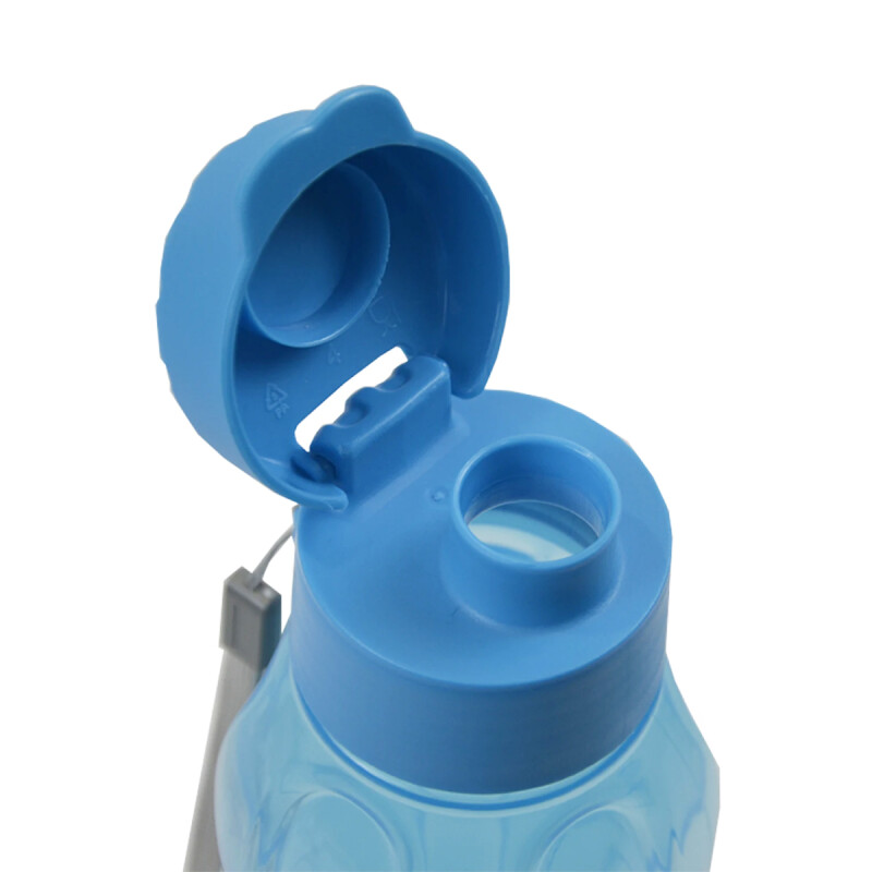 Botella caramañola plástica con tapón 600 ml CELESTE