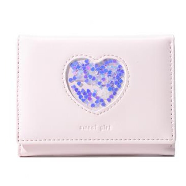 Billetera glitter corazón rosa