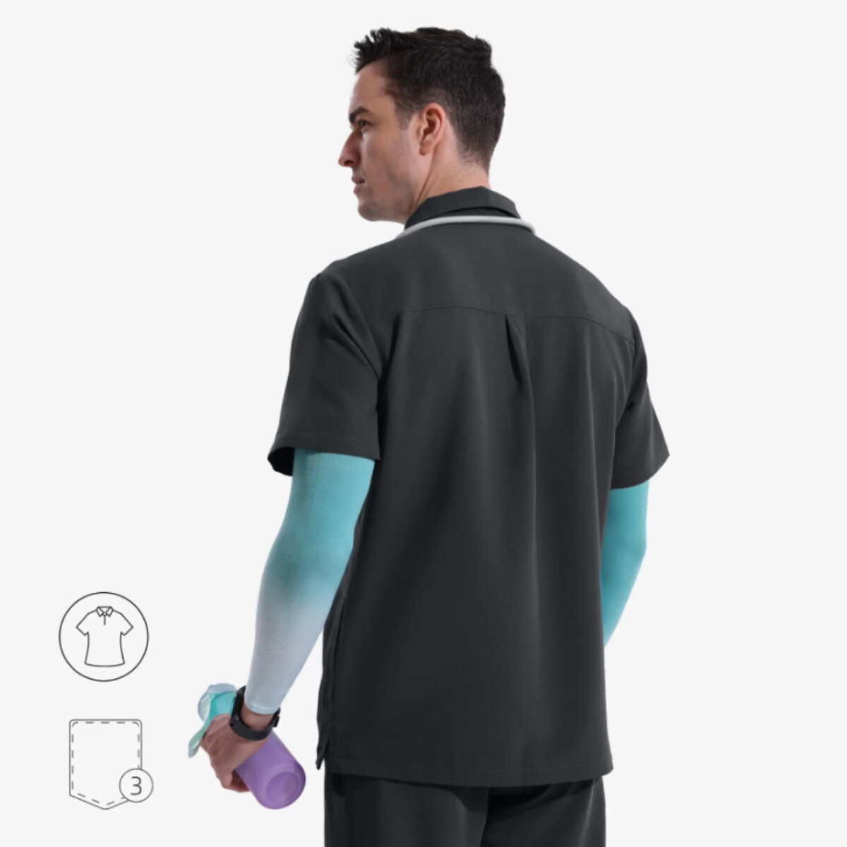 Casaca polo con cierre unisex - Gris oscuro 